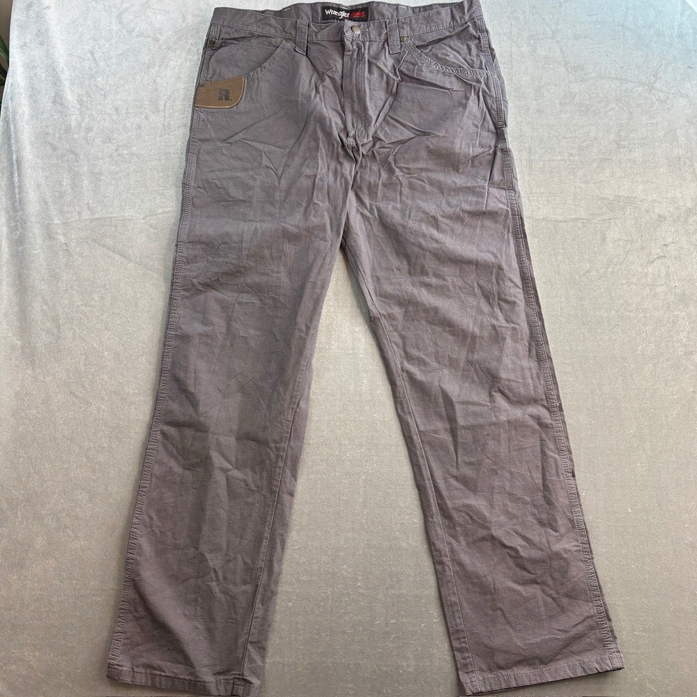Wrangler Riggs Workwear Pants Mens 38x32 Grey Cargo Ripstop Ranger Carpenter NWT